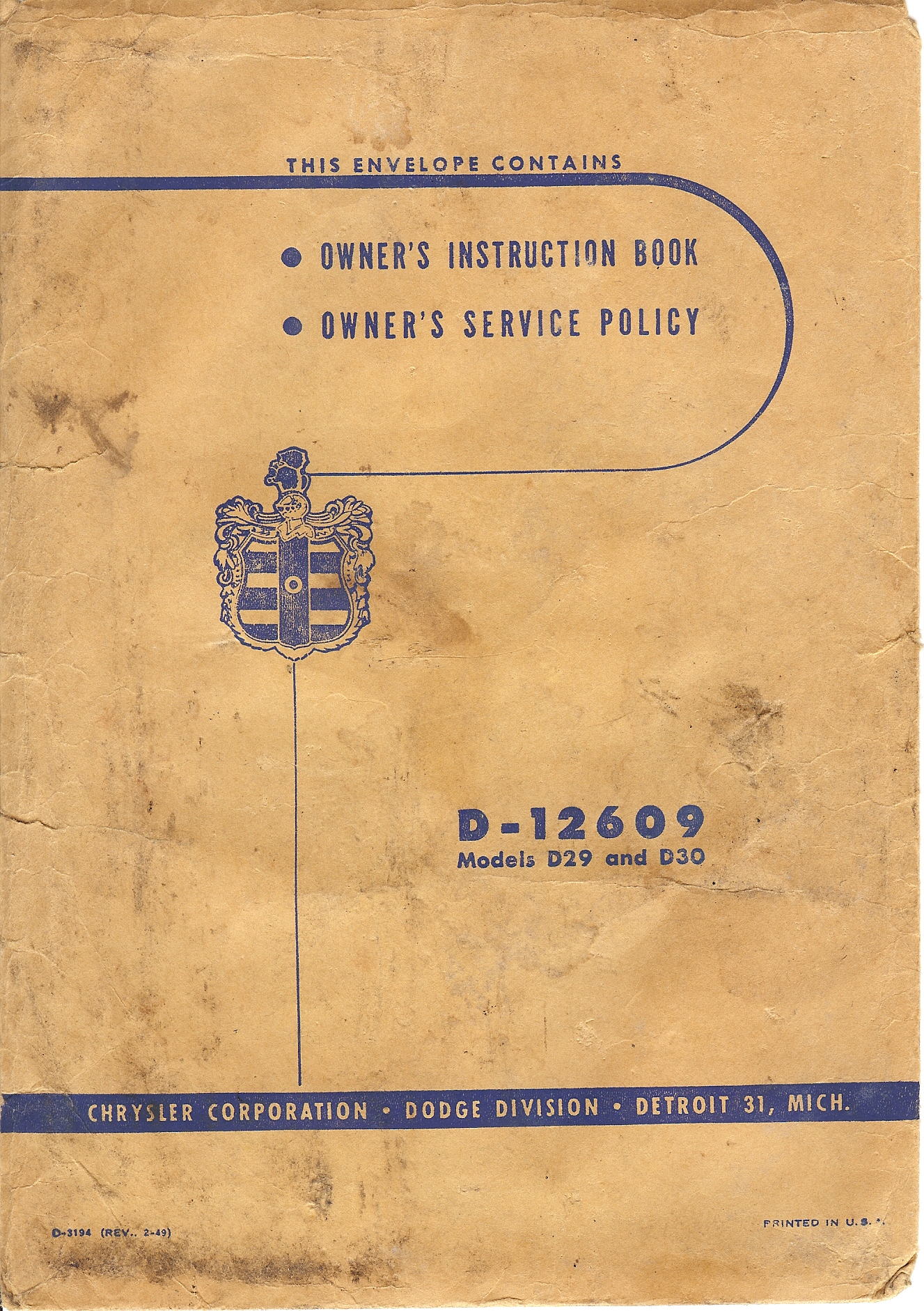 1949 Dodge D29 and D30 Manual Page 36